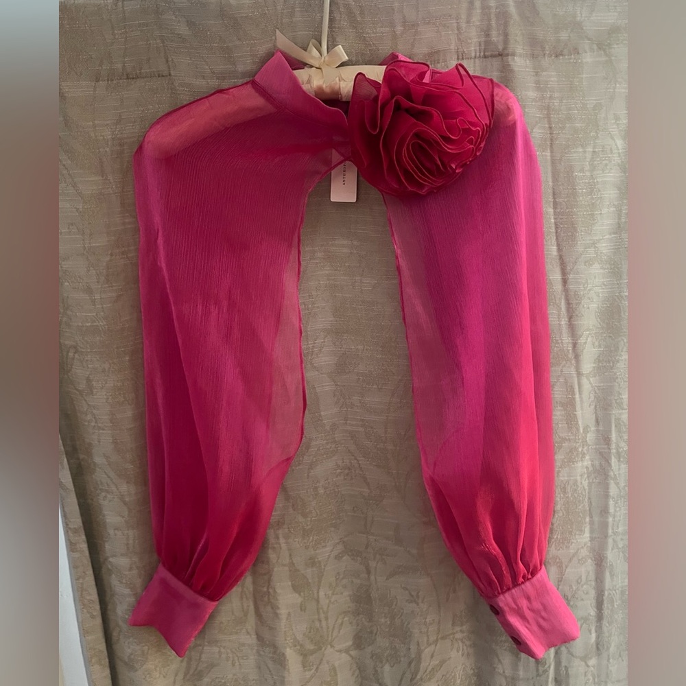 NWT Maeve By Anthropologie Pink/Rose Bolero Collar W/ Sleeves